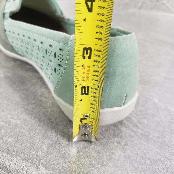 Earth Origins Shoes Size 7. 5 Green Perforated Nubuck Scarf Slip On Flats Finley - Picture 12 of 12